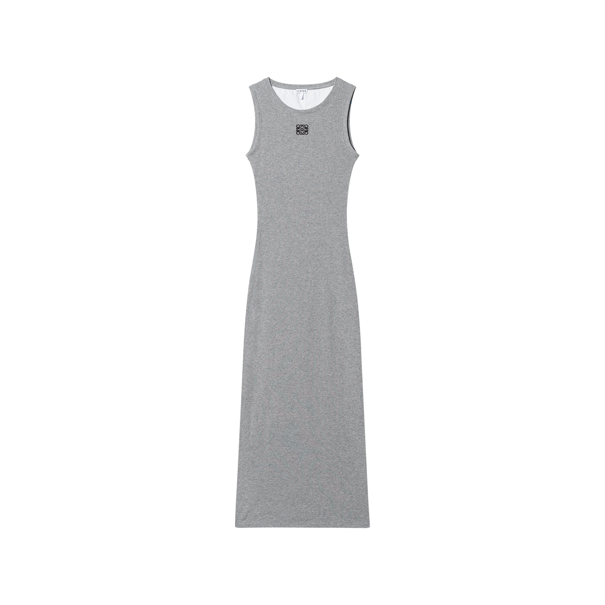 (Women) LOEWE SS23  Sleeveless Grey Dress with Solid Color and Logo Embroidery. S359Y51X31-1440