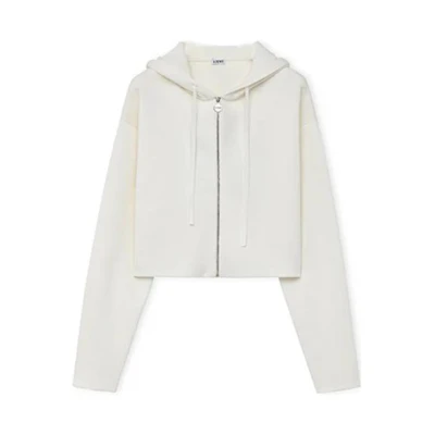 (Women) LOEWE SS23 Solid Color Hooded Zip-Up Casual Hoodie. S359Y16K42-2100