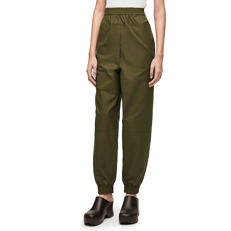 Purchase (Women) LOEWE SS23  Solid Color Logo Jogger Pants Khaki Brown. S540Y04XE1-6975