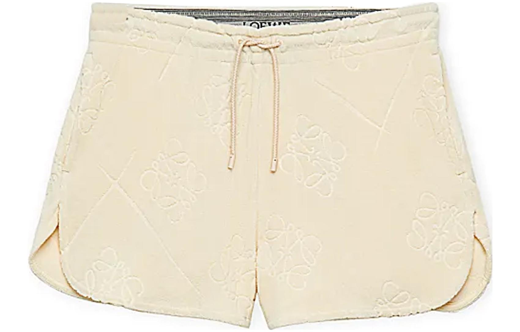 Order (Women) LOEWE SS23  Straight-fit Jacquard Shorts in Linen Beige with Logo Design. S616Y27J08-2370
