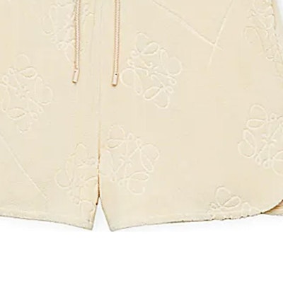 (Women) LOEWE SS23 Straight-fit Jacquard Shorts in Linen Beige with Logo Design. S616Y27J08-2370 Sizing (Women) LOEWE SS23 Straight-fit Jacquard Shorts in Linen Beige with Logo Design. S616Y27J08-2370