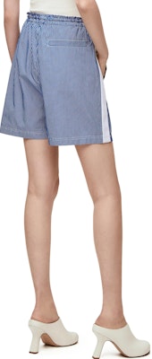 (Women) LOEWE SS23 Striped Patchwork Drawstring Loose Shorts Navy Blue S540Y04XDT-5118 Purchase (Women) LOEWE SS23 Striped Patchwork Drawstring Loose Shorts Navy Blue S540Y04XDT-5118