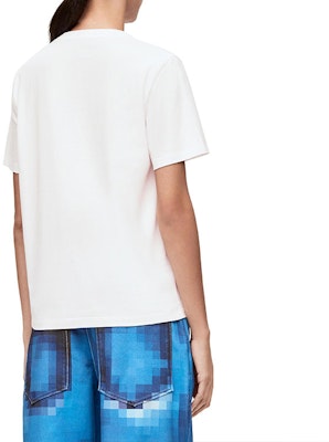 (W) 로에베 SS23 화이트 픽셀 아나그램 자수 모자이크 로고 티셔츠. S540Y22X35-8995 Purchase (W) 로에베 SS23 화이트 픽셀 아나그램 자수 모자이크 로고 티셔츠. S540Y22X35-8995