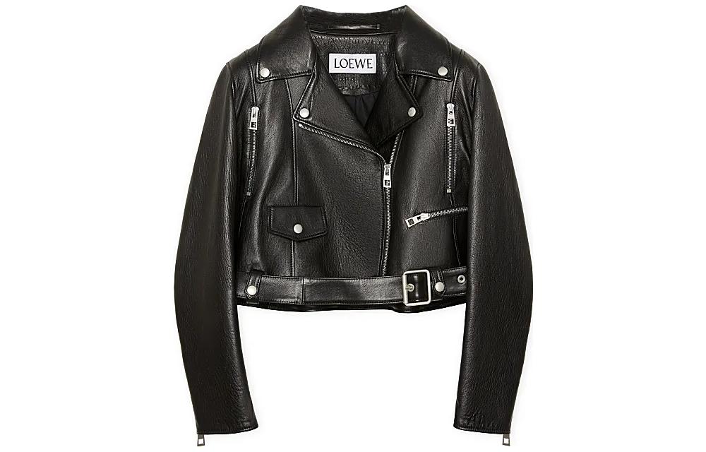 Lookbook (W) LOEWE SS23 花燭火鶴印花黑色騎士外套 S540Y19L51-1489