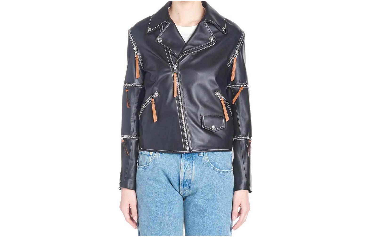 (Women) LOEWE SS23 Black Zipper Biker Jacket S1198920CL1100 圖 2