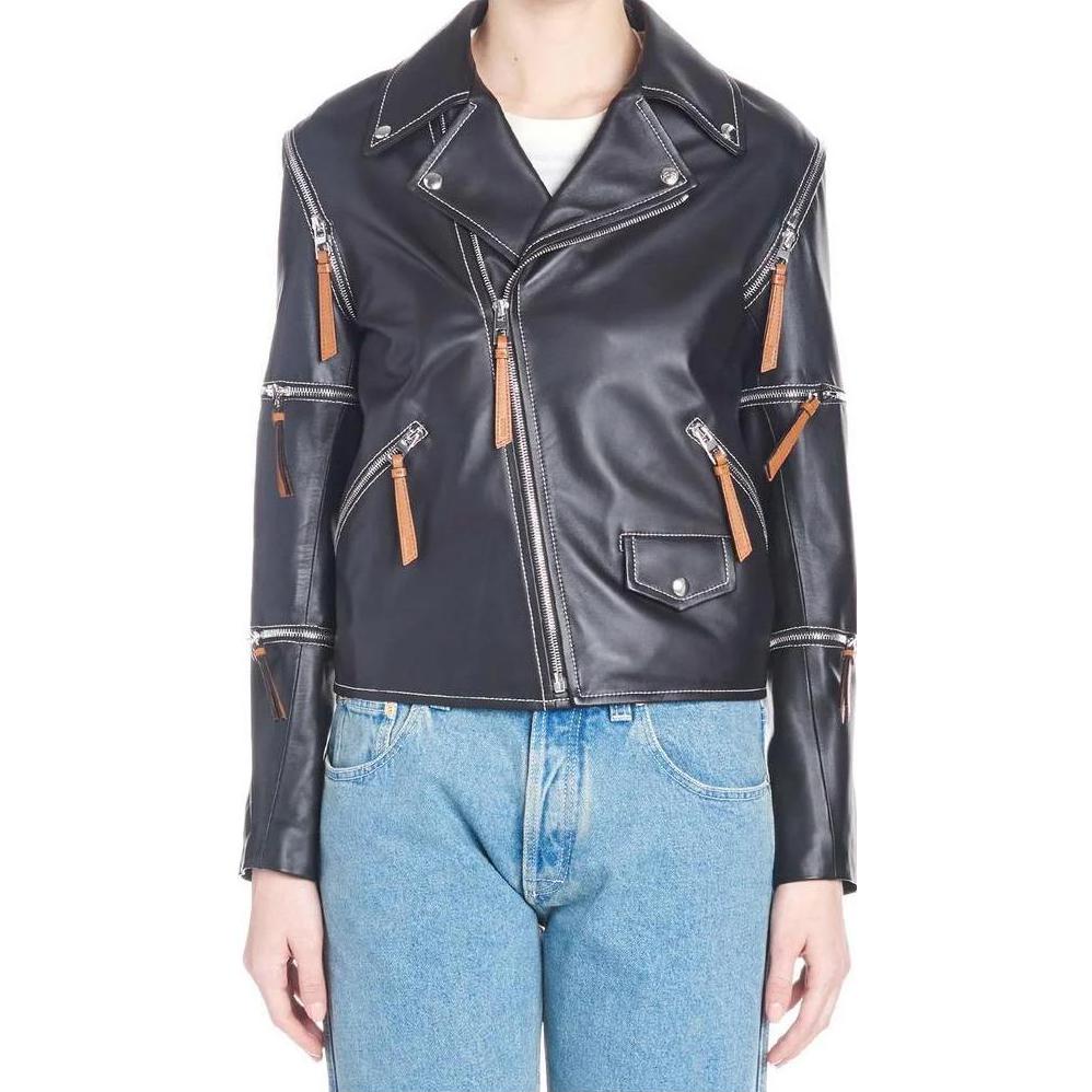 (Women) LOEWE SS23 Black Zipper Biker Jacket S1198920CL1100 圖 3