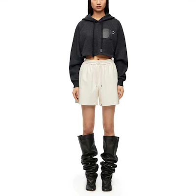 (W) ロエベ SS23 カーボン フリース フーディー プルオーバー S359Y25X30-1720 Lookbook (W) ロエベ SS23 カーボン フリース フーディー プルオーバー S359Y25X30-1720