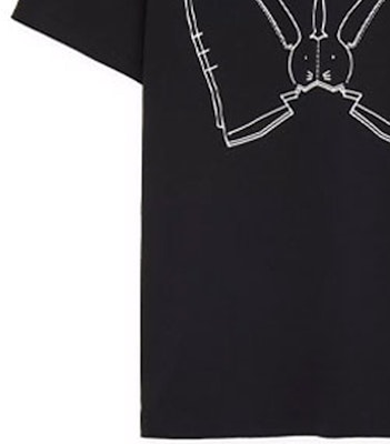 (W) LOEWE SS23 Camiseta Negra con Estampado de Conejo de Dibujos Animados S359Y22X31-1100 Sizing (W) LOEWE SS23 Camiseta Negra con Estampado de Conejo de Dibujos Animados S359Y22X31-1100