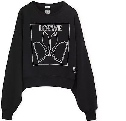 (Women) LOEWE SS23 Chinese New Year Rabbit Print Sweatshirt Black - Long Sleeve S359Y24X24-1100 Order (Women) LOEWE SS23 Chinese New Year Rabbit Print Sweatshirt Black - Long Sleeve S359Y24X24-1100