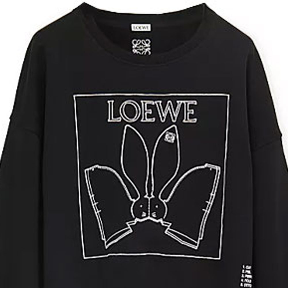 Details for (W) LOEWE 2023 春節兔子印花長袖黑色衛衣 S359Y24X24-1100