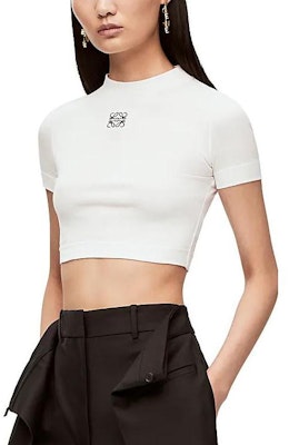 (W) LOEWE SS23 標誌印花白色短版T恤 時尚秀系列 S540Y07XCD-2100 Purchase (W) LOEWE SS23 標誌印花白色短版T恤 時尚秀系列 S540Y07XCD-2100