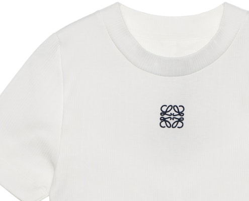 (W) LOEWE SS23 標誌印花白色短版T恤 時尚秀系列 S540Y07XCD-2100 Sizing (W) LOEWE SS23 標誌印花白色短版T恤 時尚秀系列 S540Y07XCD-2100