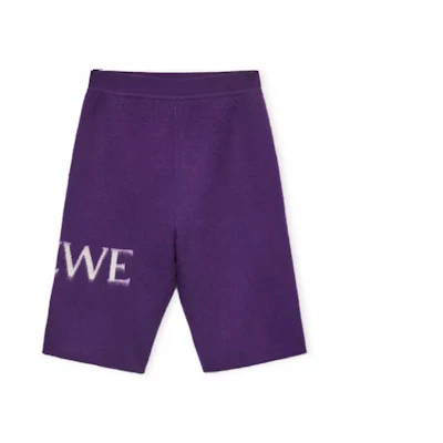 (Women) LOEWE SS23 Monogram Jacquard High-Waist Slim Fit Shorts Women Purple S359Y17K73-6100