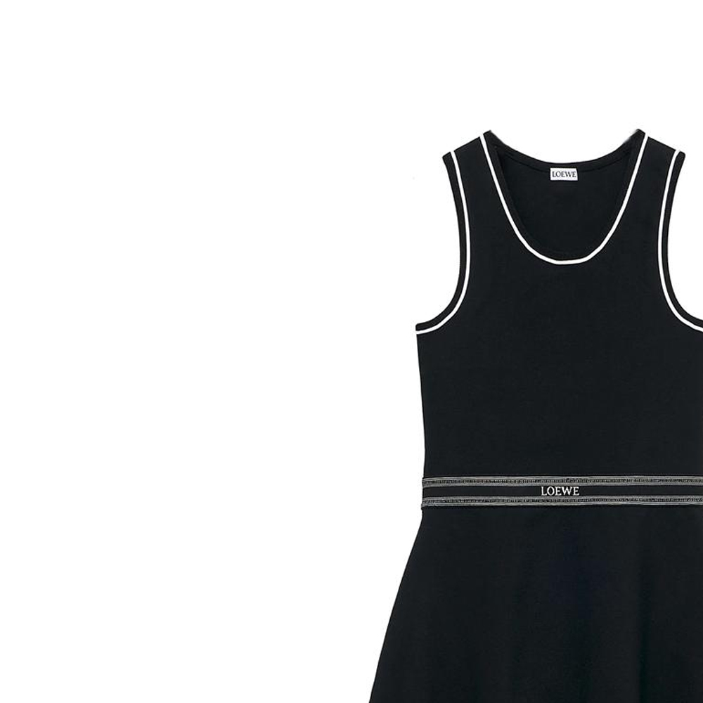 Details for (Women) LOEWE SS24  Black Striped Jacquard Sleeveless Slim Fit Short Dress S359Y15K96-1100