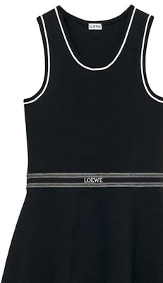 (Women) LOEWE SS24 Black Striped Jacquard Sleeveless Slim Fit Short Dress S359Y15K96-1100 Details for (Women) LOEWE SS24 Black Striped Jacquard Sleeveless Slim Fit Short Dress S359Y15K96-1100