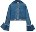 Order (Women) LOEWE SS24 Cropped Denim Hoodie Jacket with Drawstring - Blue S359Y13X63-5320