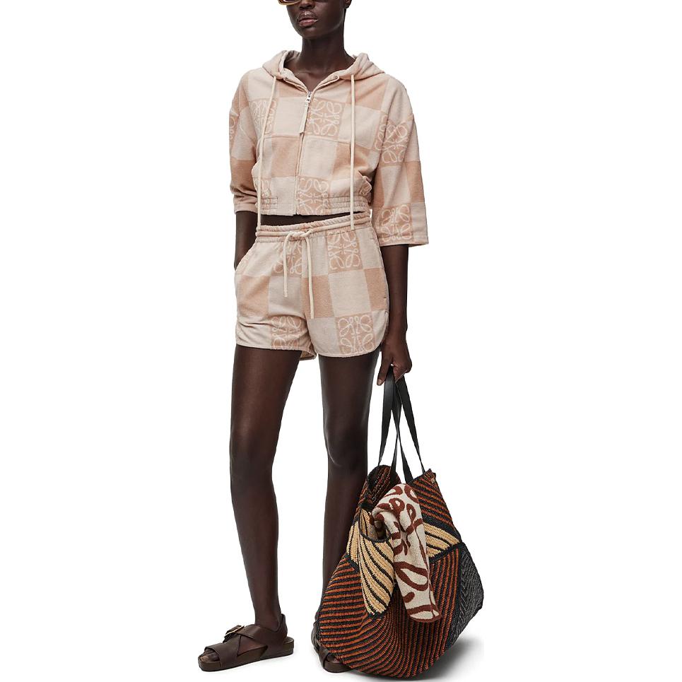 Lookbook (W) LOEWE SS24 短版連帽外套植舊標誌 - 托斯卡尼米色 S616Y25X10-2240