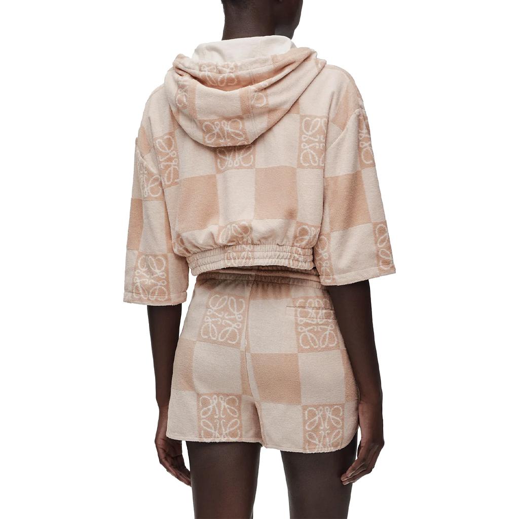 Purchase (W) LOEWE SS24 短版連帽外套植舊標誌 - 托斯卡尼米色 S616Y25X10-2240