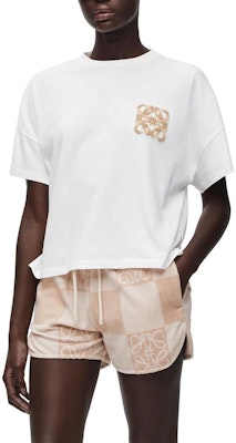 (W) ロエベ SS24 刺繍 オーバーサイズ クルーネック ホワイトTシャツ. S616Y22X59-2100 Shop (W) ロエベ SS24 刺繍 オーバーサイズ クルーネック ホワイトTシャツ. S616Y22X59-2100