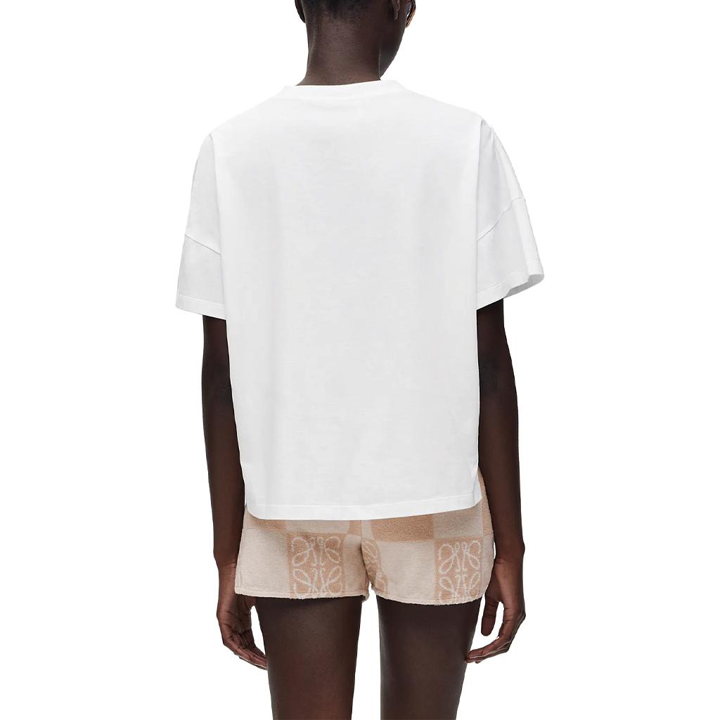 Purchase (W) ロエベ SS24 刺繍 オーバーサイズ クルーネック ホワイトTシャツ. S616Y22X59-2100