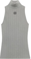 (Women) LOEWE SS24 Grey Slim-Fit Turtleneck Tank with Logo Embroidery. S359Y23X81-8594 (Women) LOEWE SS24 Grey Slim-Fit Turtleneck Tank with Logo Embroidery. S359Y23X81-8594