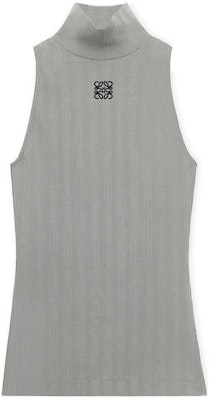 (W) LOEWE SS24 Gris Slim-Fit Top de Cuello Alto con Bordado de Logotipo. S359Y23X81-8594 Order (W) LOEWE SS24 Gris Slim-Fit Top de Cuello Alto con Bordado de Logotipo. S359Y23X81-8594