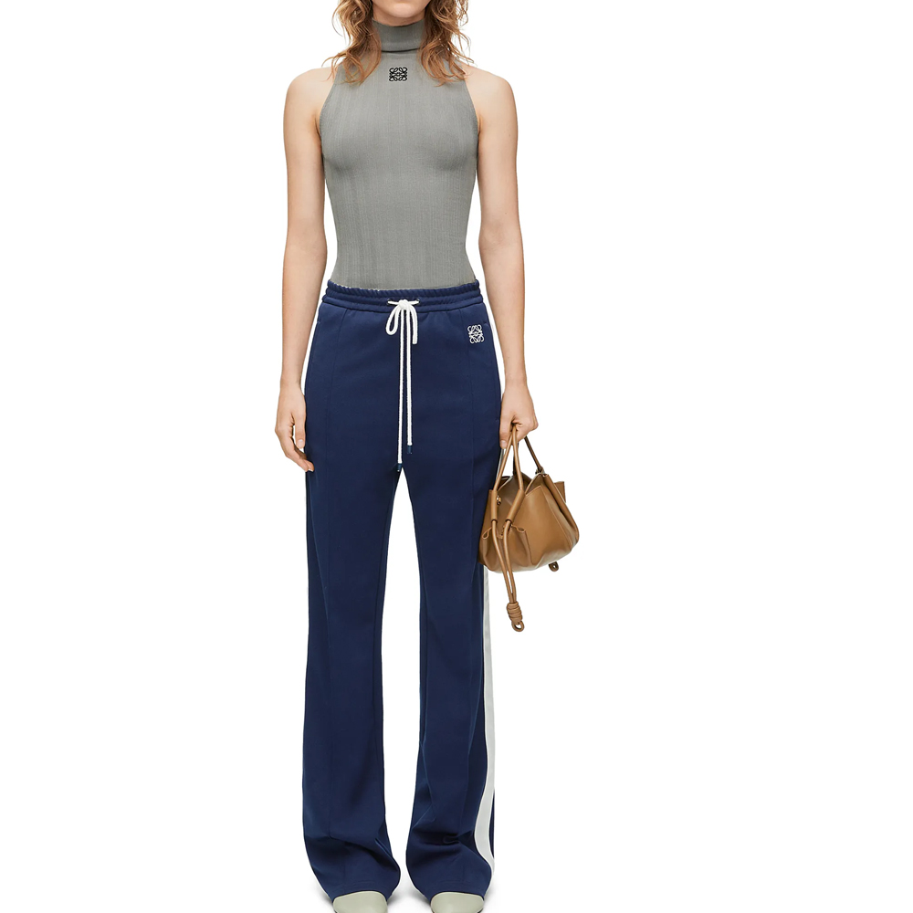 Lookbook (W) LOEWE SS24 Gris Slim-Fit Top de Cuello Alto con Bordado de Logotipo. S359Y23X81-8594