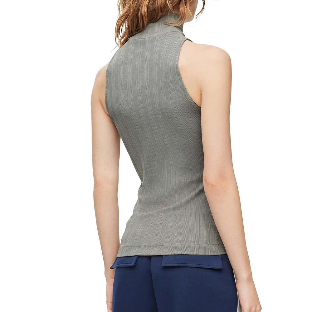 Purchase (W) LOEWE SS24 Gris Slim-Fit Top de Cuello Alto con Bordado de Logotipo. S359Y23X81-8594