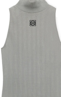 (W) LOEWE SS24 Gris Slim-Fit Top de Cuello Alto con Bordado de Logotipo. S359Y23X81-8594 Sizing (W) LOEWE SS24 Gris Slim-Fit Top de Cuello Alto con Bordado de Logotipo. S359Y23X81-8594
