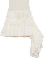 (Women) LOEWE SS24 Grey White Asymmetric Layered Pleated Casual Skirt S540Y08XAJ-2120 (Women) LOEWE SS24 Grey White Asymmetric Layered Pleated Casual Skirt S540Y08XAJ-2120