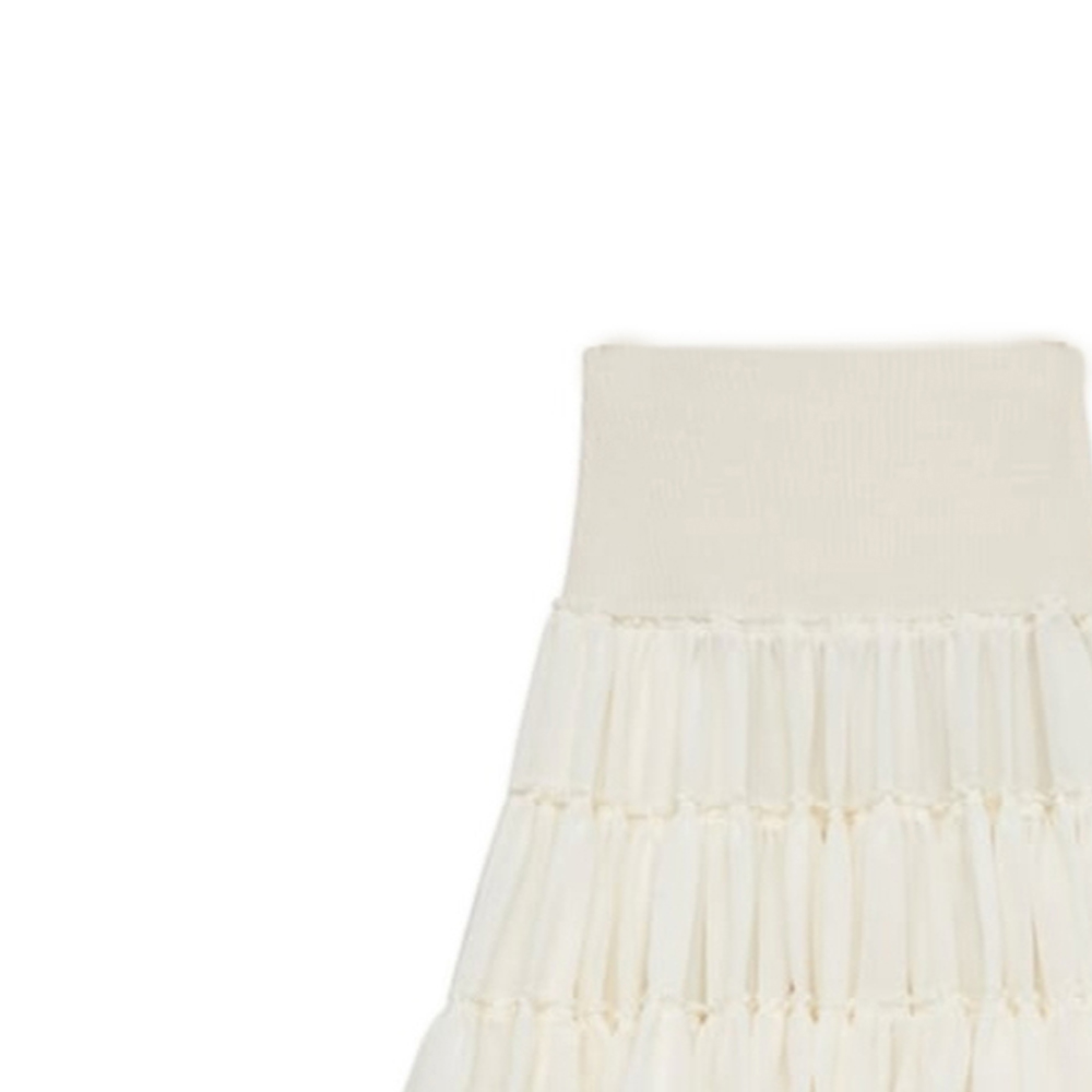 Sizing (W) ロエベ SS24 グレー ホワイト アシンメトリー プリーツ カジュアルスカート S540Y08XAJ-2120