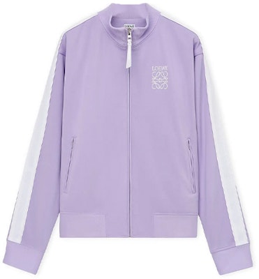 (Women) LOEWE SS24 Logo Embroidered Zip-Up Jacket in Light Lilac Purple. S359Y52X02-5877 Order (Women) LOEWE SS24 Logo Embroidered Zip-Up Jacket in Light Lilac Purple. S359Y52X02-5877