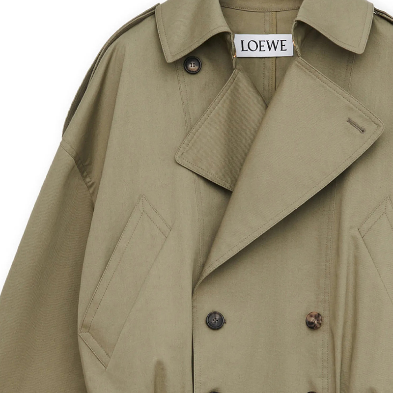 Details for (W) LOEWE SS24 Chaqueta Corta Cruzada Verde Militar. S540Y02XAW-4430