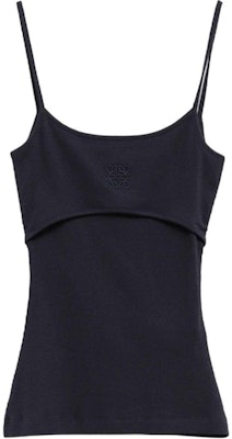 (Women) LOEWE SS24 Navy Blue Embroidered Logo Sleeveless Crewneck Top S359Y23X99-5240 Buy (Women) LOEWE SS24 Navy Blue Embroidered Logo Sleeveless Crewneck Top S359Y23X99-5240