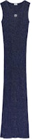 (Women) LOEWE SS24 Navy Sleeveless Knit Dress with Logo Embroidery and Side Slits. S359Y15KA2-5120 (Women) LOEWE SS24 Navy Sleeveless Knit Dress with Logo Embroidery and Side Slits. S359Y15KA2-5120