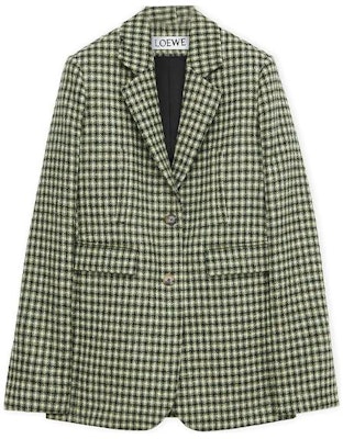 (Women) LOEWE SS24 Slim-Fit Plaid Single-Breasted Jacket Multicolor S540Y03XAB-8532 Order (Women) LOEWE SS24 Slim-Fit Plaid Single-Breasted Jacket Multicolor S540Y03XAB-8532