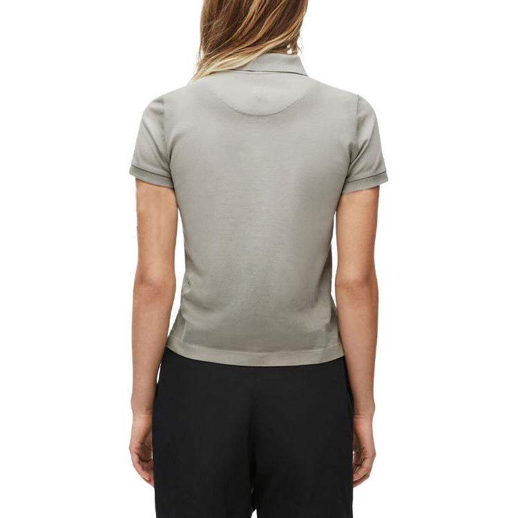 Purchase (W) ロエベ SS24 ソリッド ボタンアップ 半袖 ポロシャツ クールグレー。 S540Y23X36-5942