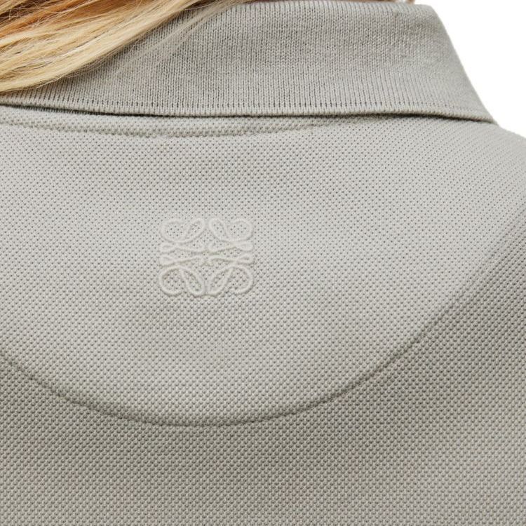 Details for (W) ロエベ SS24 ソリッド ボタンアップ 半袖 ポロシャツ クールグレー。 S540Y23X36-5942