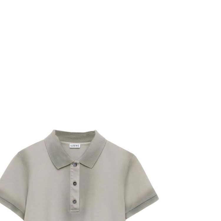 Sizing (W) ロエベ SS24 ソリッド ボタンアップ 半袖 ポロシャツ クールグレー。 S540Y23X36-5942