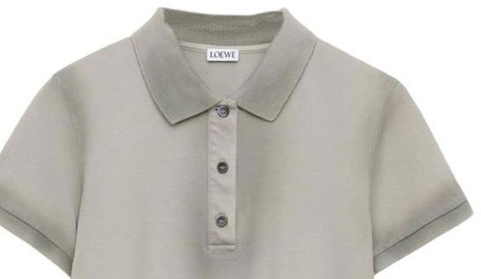 (W) ロエベ SS24 ソリッド ボタンアップ 半袖 ポロシャツ クールグレー。 S540Y23X36-5942 Sizing (W) ロエベ SS24 ソリッド ボタンアップ 半袖 ポロシャツ クールグレー。 S540Y23X36-5942