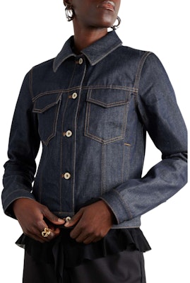 (Women) LOEWE SS24 Solid Color Denim Jacket Long Sleeve Blue S359Y50X59-2834 Lookbook (Women) LOEWE SS24 Solid Color Denim Jacket Long Sleeve Blue S359Y50X59-2834