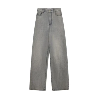 (Women) LOEWE SS24 Washed High-Waisted Loose Button Jeans Grey S540Y11X75-1440