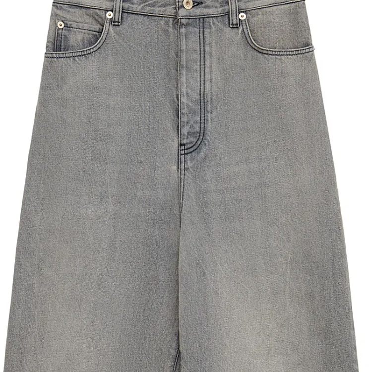 Details for (W) ロエベ SS24 ウォッシュド ハイウエスト ルーズ ボタン ジーンズ グレー S540Y11X75-1440