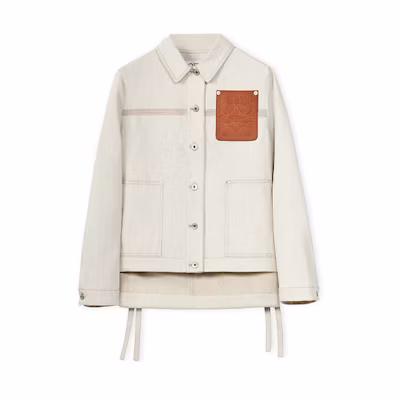(Women) LOEWE SS24 White Appliqué Collar Single-Breasted Casual Jacket. S359Y02XB7-2370