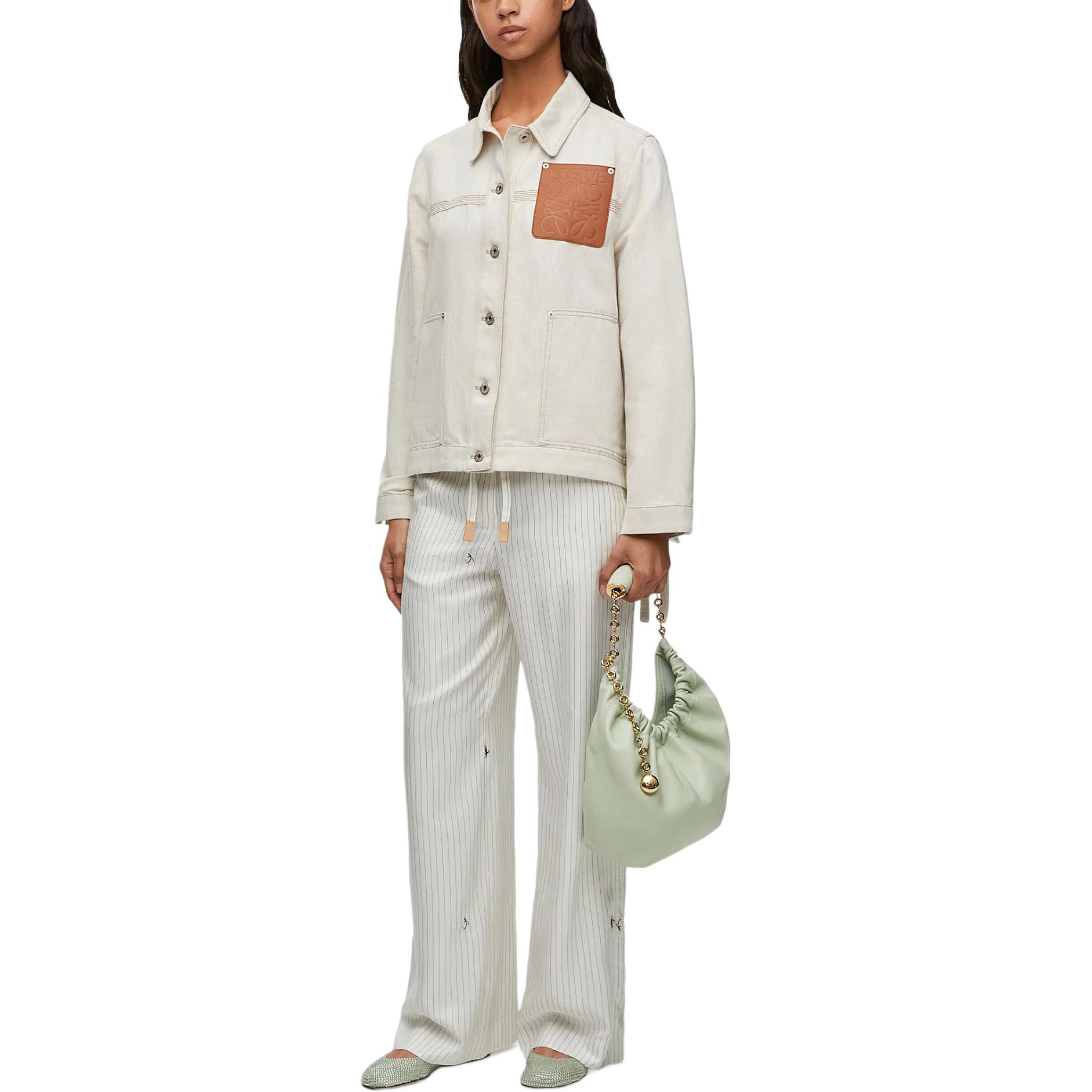 Lookbook (W) LOEWE SS24 白色花飾領單排扣休閒外套. S359Y02XB7-2370