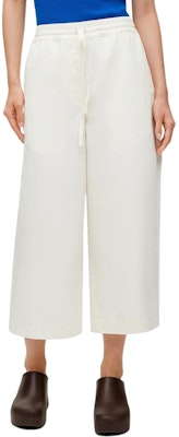(Women) LOEWE SS24 White Cropped Relaxed Pants with Embroidery Details. S616Y11X37-2100 Lookbook (Women) LOEWE SS24 White Cropped Relaxed Pants with Embroidery Details. S616Y11X37-2100