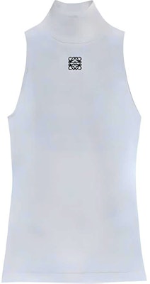(W) LOEWE SS24 Camiseta sin mangas slim fit blanca con logo bordado cuello alto. S359Y23X81-2100 Buy (W) LOEWE SS24 Camiseta sin mangas slim fit blanca con logo bordado cuello alto. S359Y23X81-2100