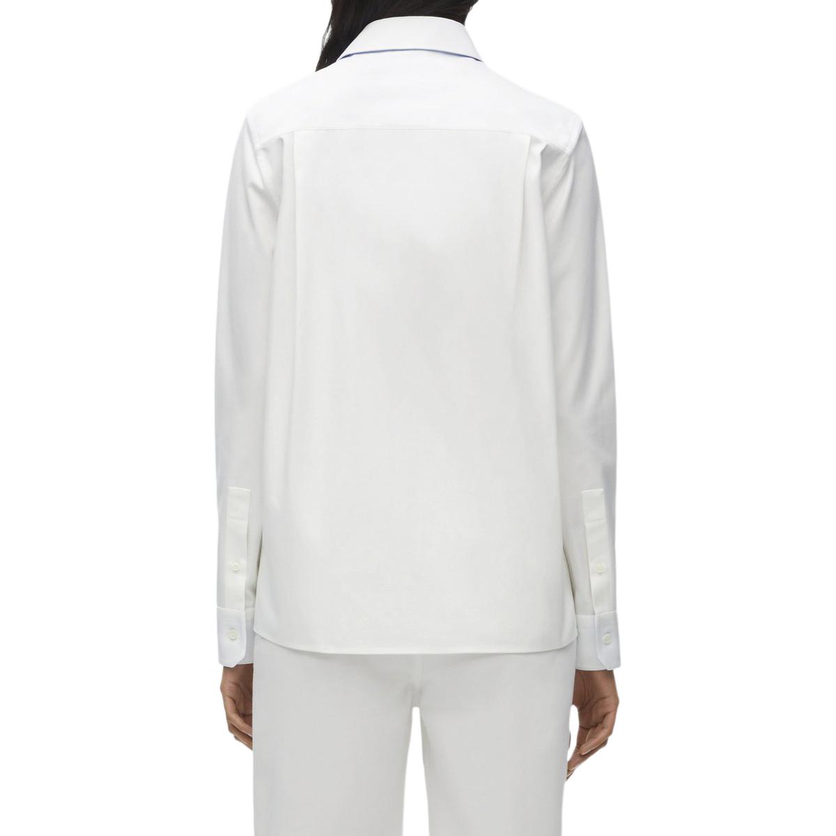 Shop (W) ロエベ SS24 刺繍ロゴ付きホワイトシャツ ポイントカラー付き. S540Y05X97-2100