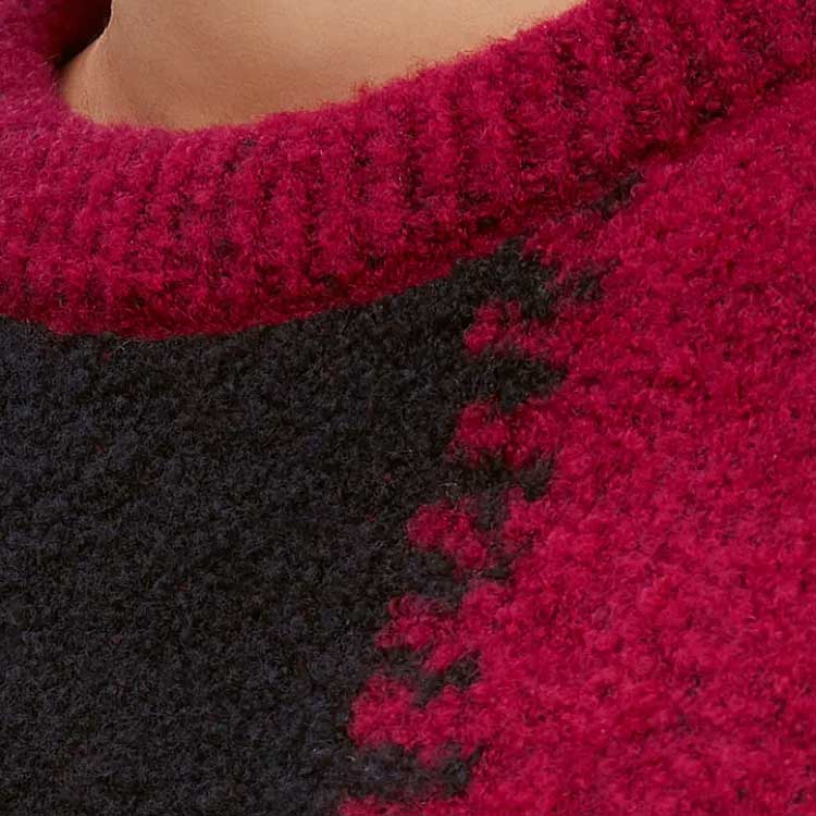 Details for (W) LOEWE SS24 Jacquard Knit Crewneck Oversized Sweater Merah S359Y14KEL-5114