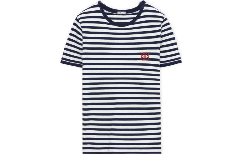 Order (W) LOEWE SS24 海軍藍條紋修身短袖T恤。 S359Y22X55-4933